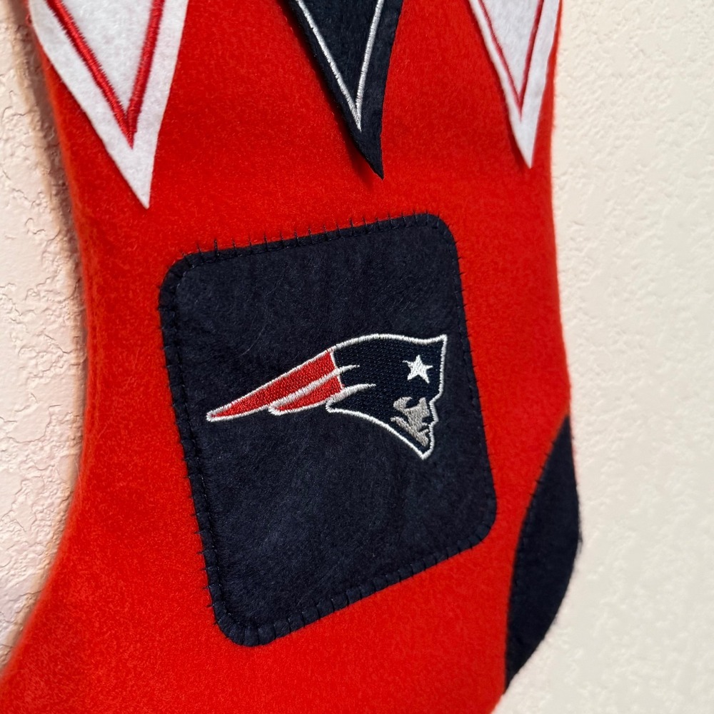 NFL New England Patriots Christmas Holiday Stocking Football Fan Gift NWT - Picture 3 of 5